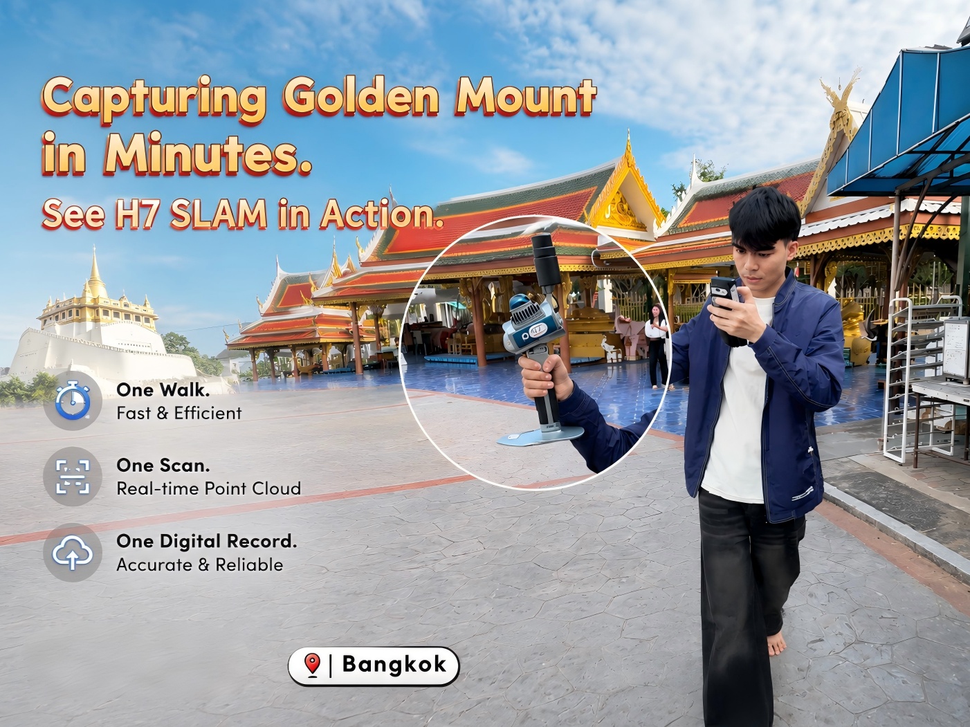 Capture Heritage Sites Faster with the SpatiX H7 SLAM Scanner: Golden Mount Bangkok Case Study
